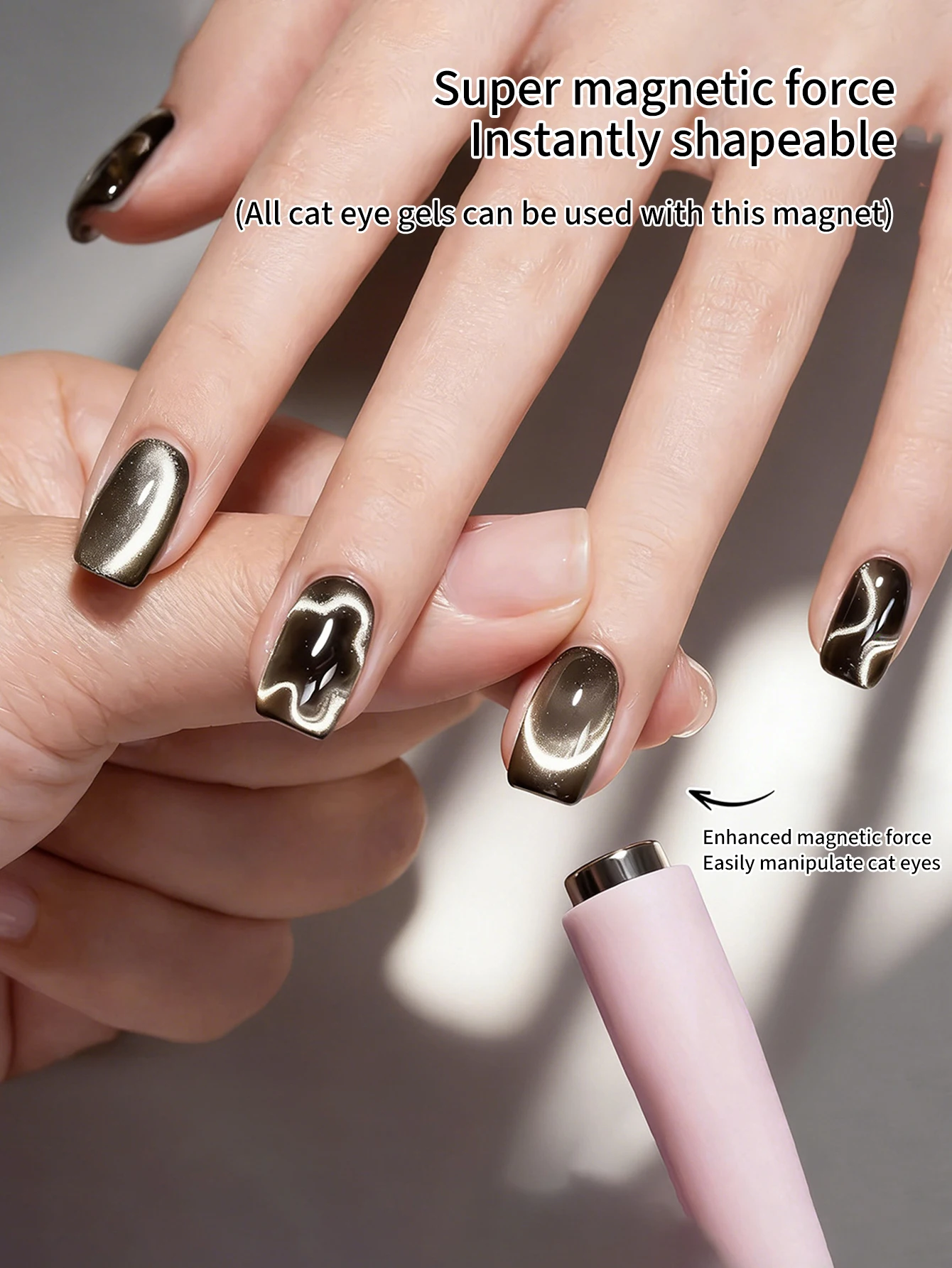 Hot Wheels Nail Magnet 8-in-1 Cat Eye Effect Side Light Half Moon Daisy Flower French Nail UV Attraction Magnets Manicure