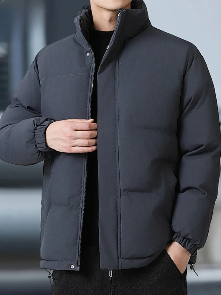 

Paul Men's Winter Cotton Jaet Stand Collar Trendy Cold Proof Color down Cotton Coat Warmth Simple Warmth