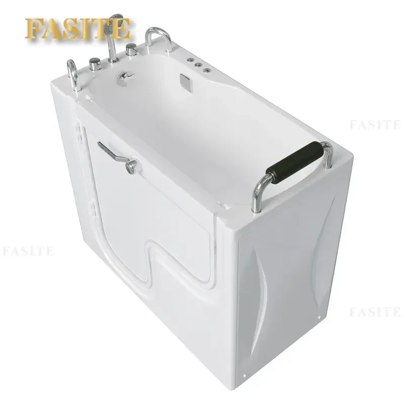For Elderly Accessible Bathtub Acrylic Open Door Sitting Tub with Non Slip Belt Seat Senior Friendly Bathroom Safety Aid