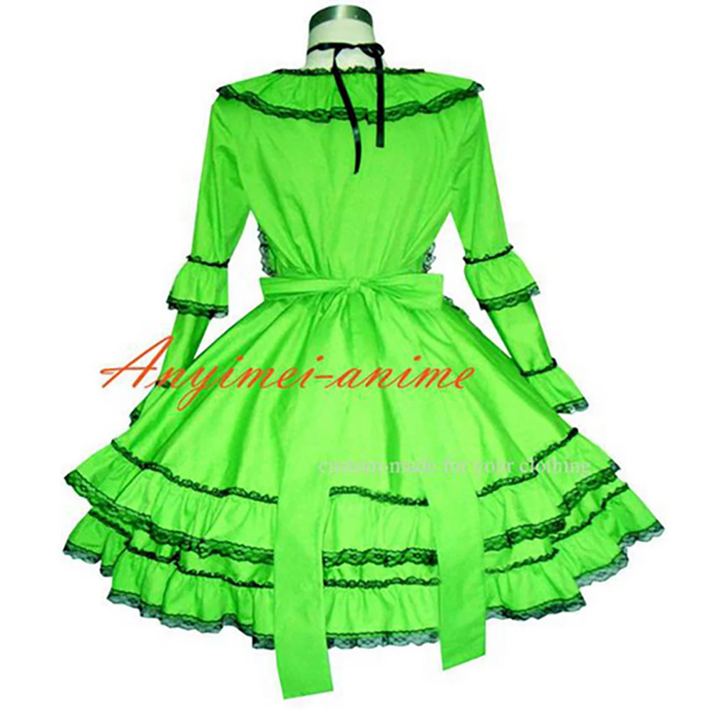 Fondcosplay adulto sexy cross dressing sissy maid short Gothic Lolita Sweet green satin Dress Costume Cosplay CD/TV[G331]