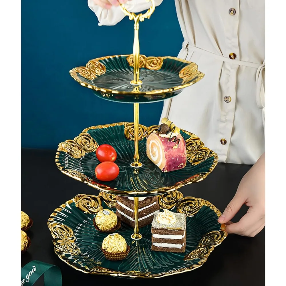 حامل كعكة أنيق على شكل برج حامل عرض كب كيك، أطباق المقبلات القابلة للإزالة، صينية تقديم تحمل باسك اللذيذة