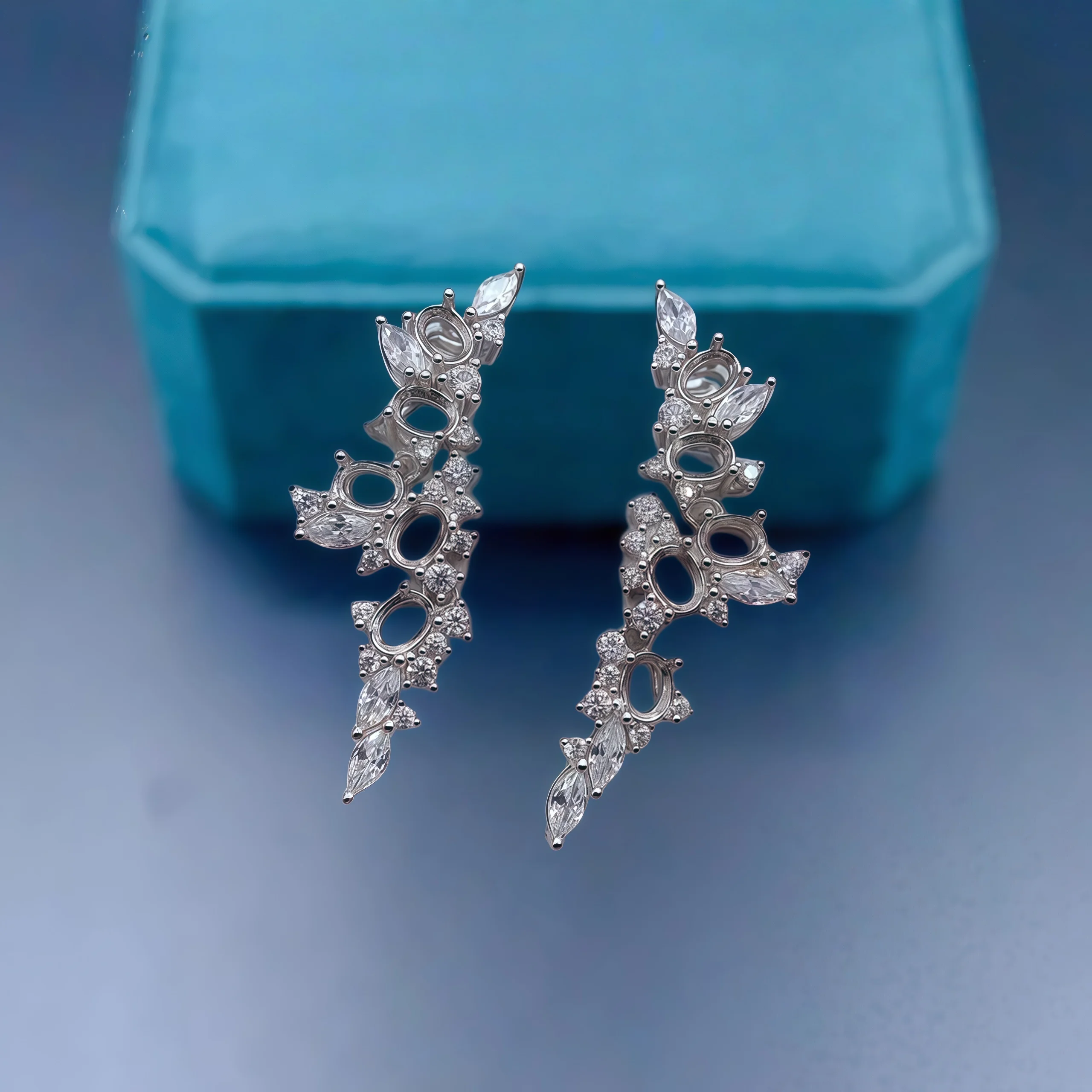 

Модный пустой держатель для сережек «сделай сам», стерлинговое серебро S925, 3*4 мм, эллиптический камень, изысканный роскошный дизайн с цирконом, очаровательные ювелирные изделия для женщин