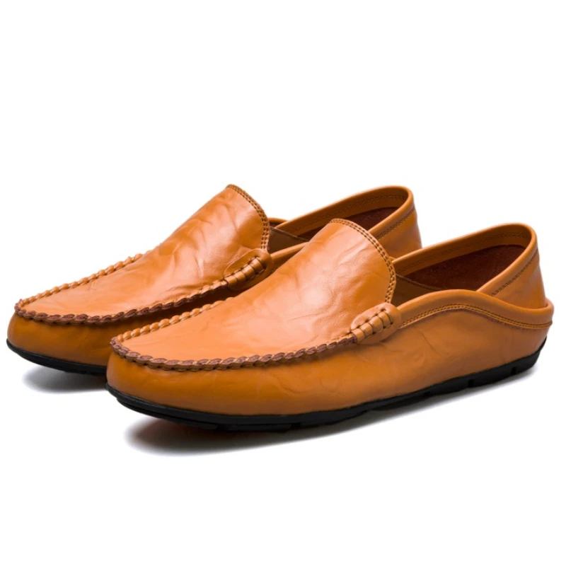 New Men Leather Casual Shoes Mens Loafers Moccasins Designer Slip on Boat Shoes High Quality Fashion Shoes