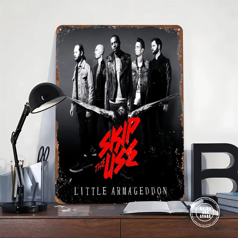 Skip the Use Little Armageddon Album Cover 3D Texture Printed Poster Custom Vintage Metal Tin Plate Sign for Wall Art Wand Deko