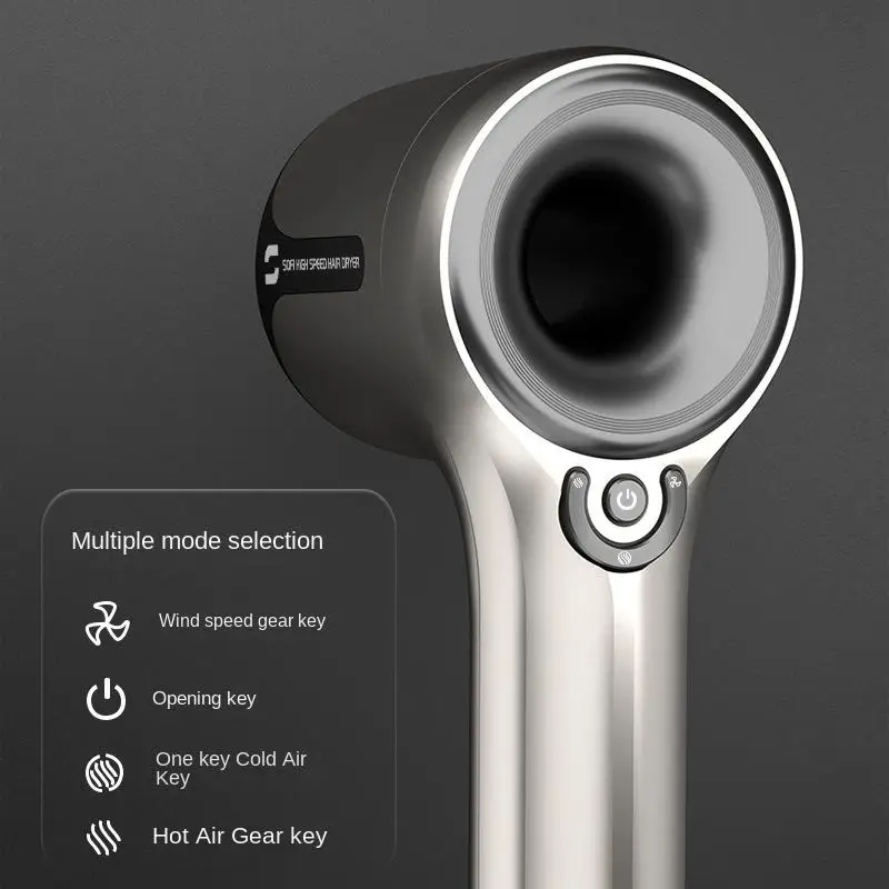 Negative Ion Brushless Hair Dryer Cold Button Light and Low Noise with 2 Magnetic Nozzles Salon Use Professional Hair Dryer