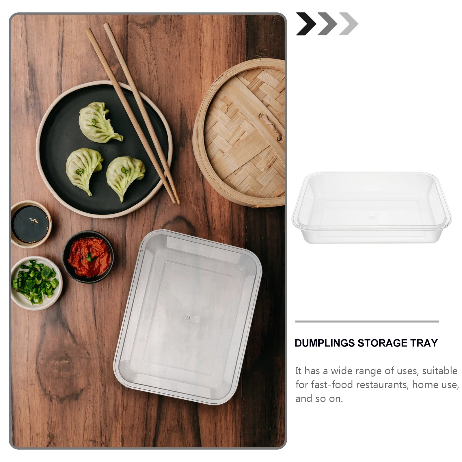 

1Pcs Transparent Acrylic Food Tray Multi-Function Dumplings Plate Rectangular Serving Tray Non-Slip Wear-Resistant Kitchen