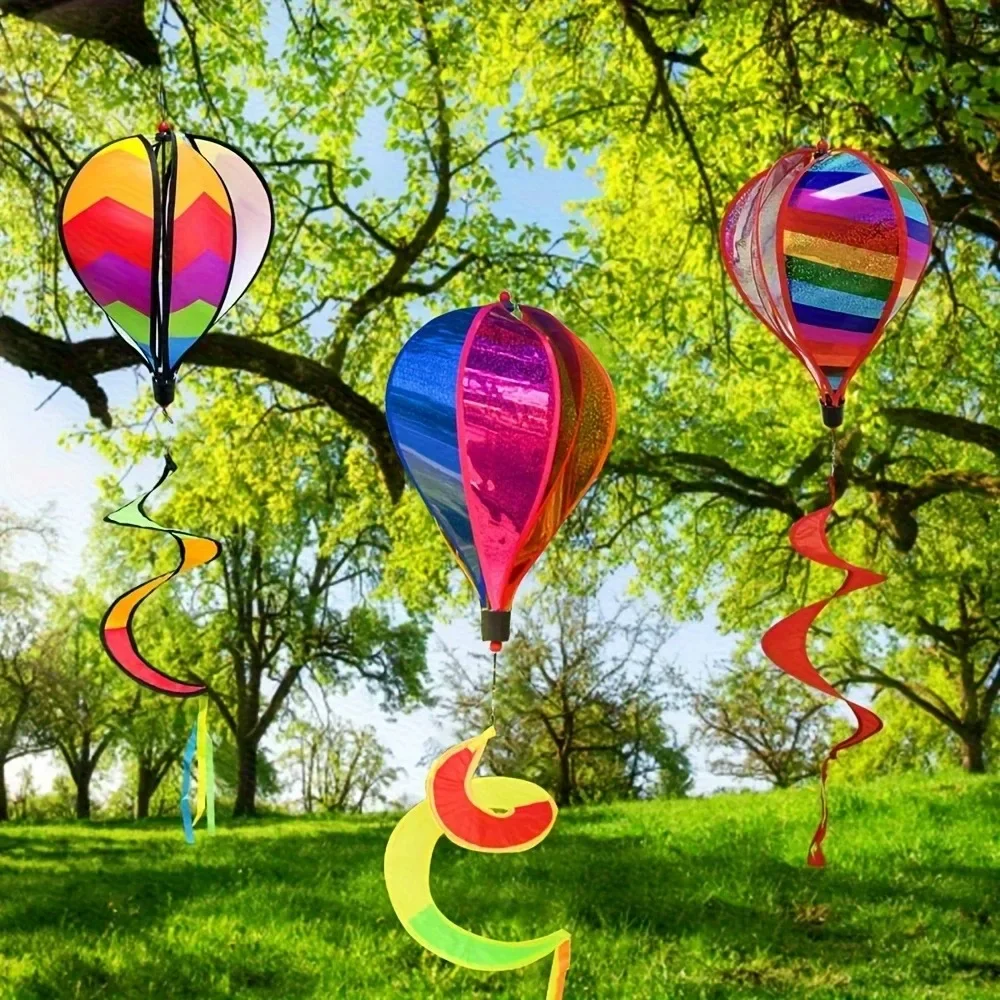 

2025 Newest Plastic Rainbow Hot Air Balloon Large Pinwheel,for Garden,Yard,orOutdoor Decor,Festival Celebration Balloon 풍선 축제 장식