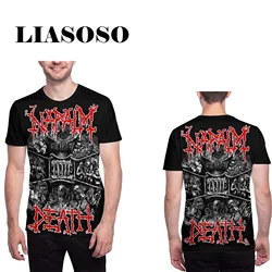 LIASOSO Black Napalm Death 3D Printed T-Shirt Harajuku Tops Extreme Metal Summer Short Sleeve for Men/Women Fashion Style Tshirt