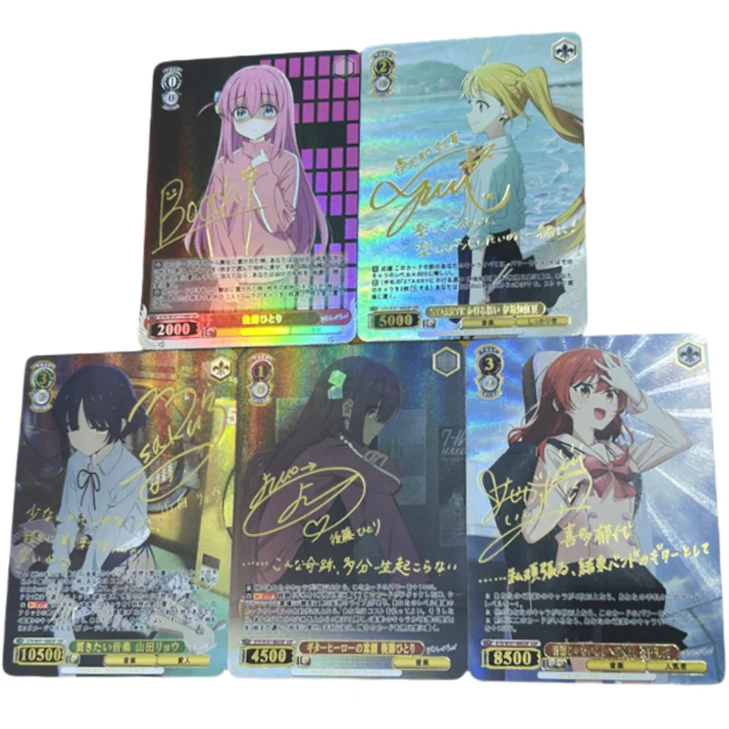 

5Pcs/Set WS Cards Bocchi The Rock Gotoh Hitori Ijichi Nijika Ryo Golden Sign DIY Toy Anime Game Characters Collection Flash Card