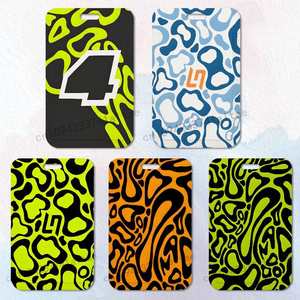 

L-Lando N-Norris PinkF1 Badge Holder Pass Bus Work Card Cover Chest Pocket Students Card Holder Small Gift