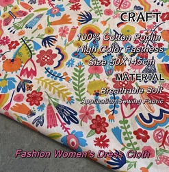 145x50cm Rainbow Flower 100% Cotton Printed Fabric is Used for Hand Sewing Fabric Patchwork Children's Dresses and Skirts DlY