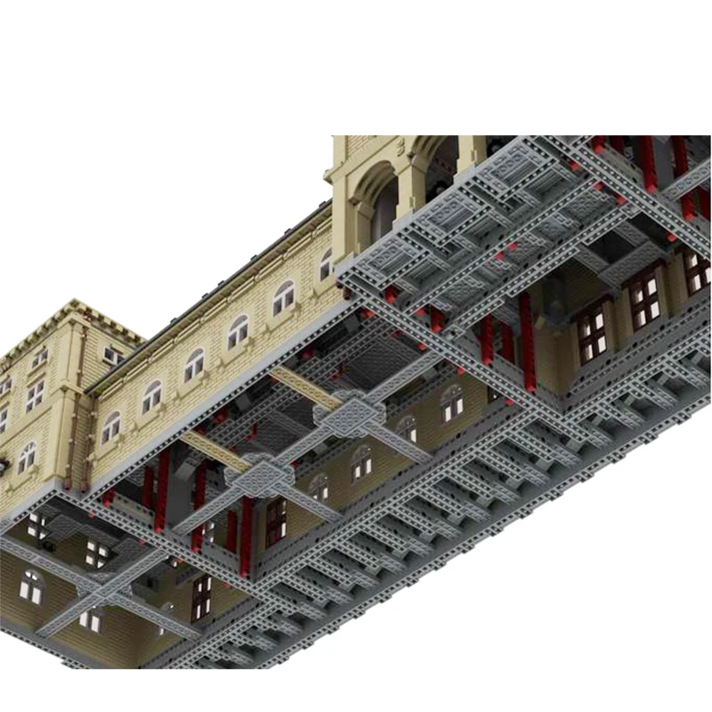 City Railway Germany New Railway Station Terminal Modular Building Block Assemble Model Architecture Toys Technology Brick Gifts