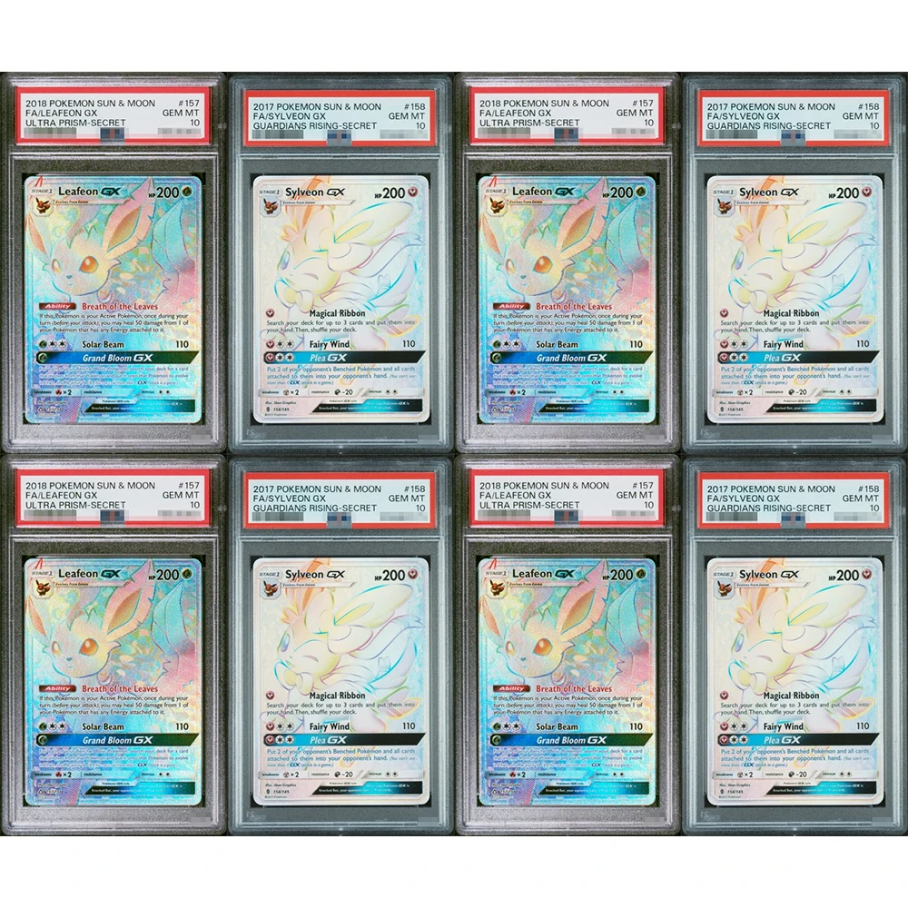 

2018 Proxy Ptcg Garaded Collection Card Eeveelution Sun & Moon Fa/leafon Sylveon Gx Ul Rra Prism-Secret 157/158 Gem Mt10 Card