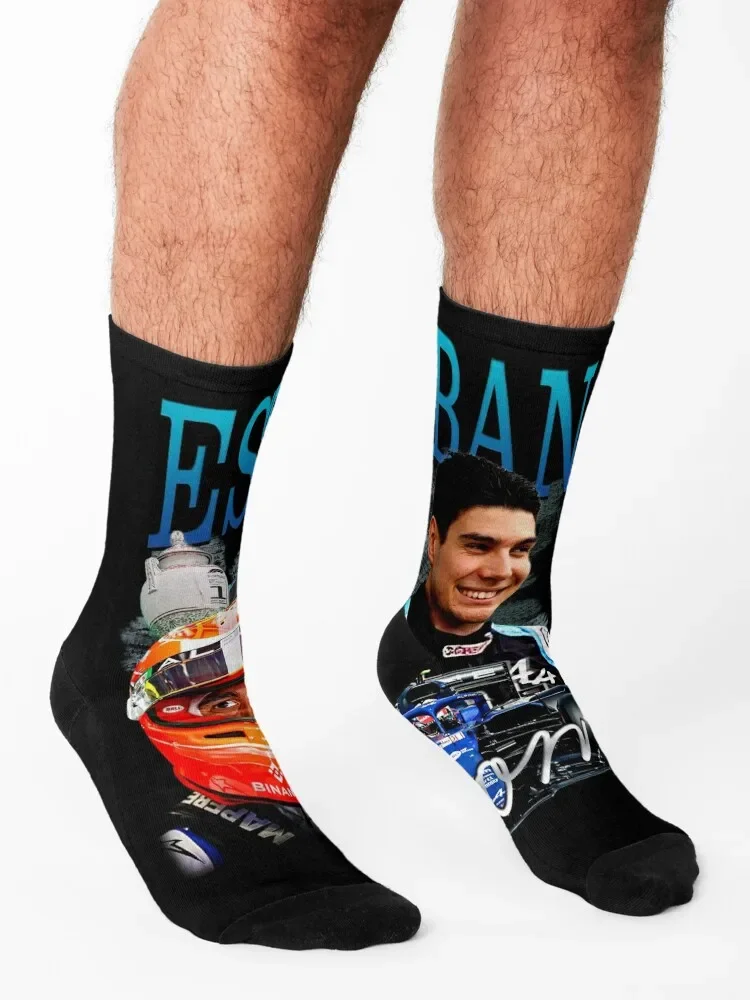 Esteban Ocon Vintage Socks رجل قصير أحذية المشي لمسافات طويلة جوارب شتوية دافئة للرجال والنساء