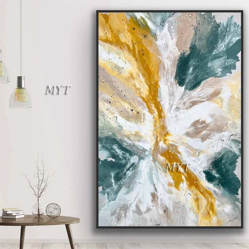 

100% Hand-painted Wall Art Acrylic Textured Abstract Paintings Modern Living Room Pictures Frameless Home Decoration Artwork