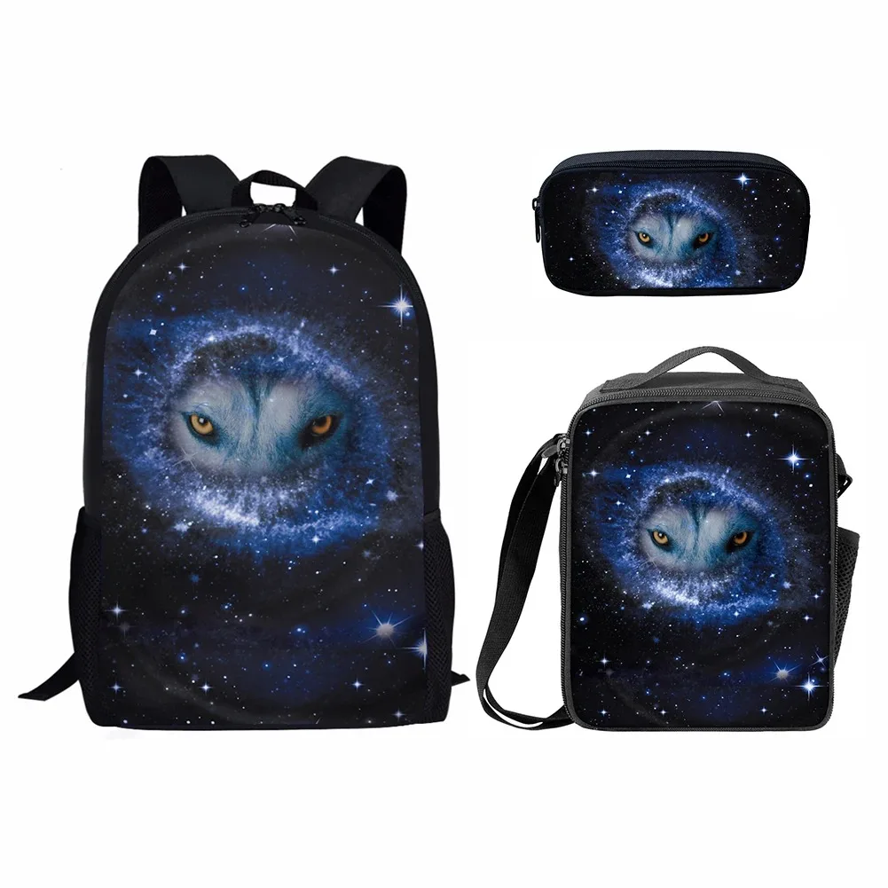 Starry Sky Animal 3D Print Backpack, Student School Backpacks, Laptop Backpack, Lunch Bag, Pencil Case, Popular Harajuku, New,