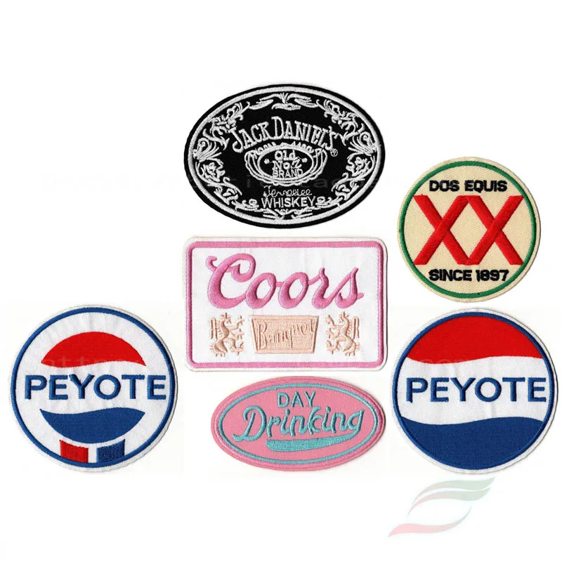 粘着刺embroidery布,アイロン,ワインラベル,バッジパッチの貼り付け