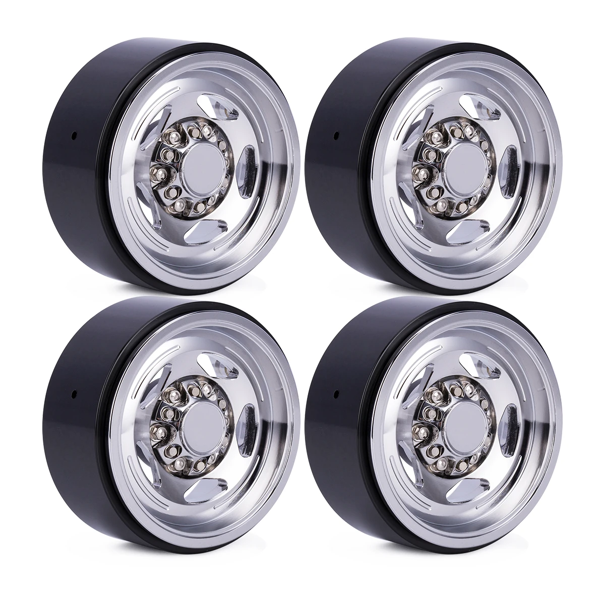 4pcs CNC Aluminum 1.9\'\' Vintage Wheel Hub Rim for 1/10 RC Car Axial SCX10 Wraith D90 RC4WD Capra TRX4 VS4-10 LCG Chassis Tires