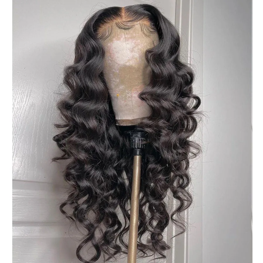 Soft Glueless 26inch Medium Long 180% Density Deep Wave Curly Lace Frontal Wig For Black Women Babyhair Preplucked Daily Cosplay