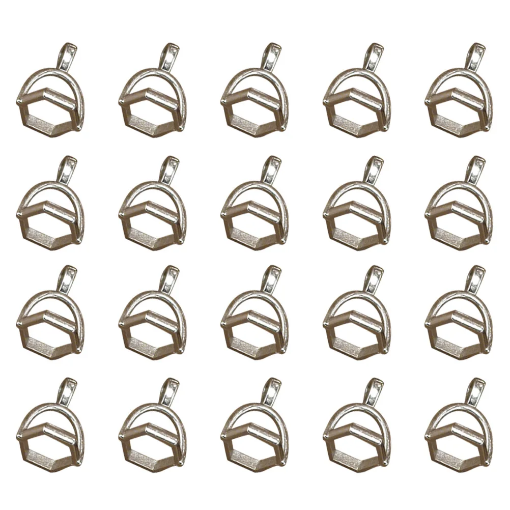 

20Pcs Hexagon Alloy Pendants Silver DIY Charm Set Necklace Bracelet Jewelry Making Accessories Durable Unique Shape
