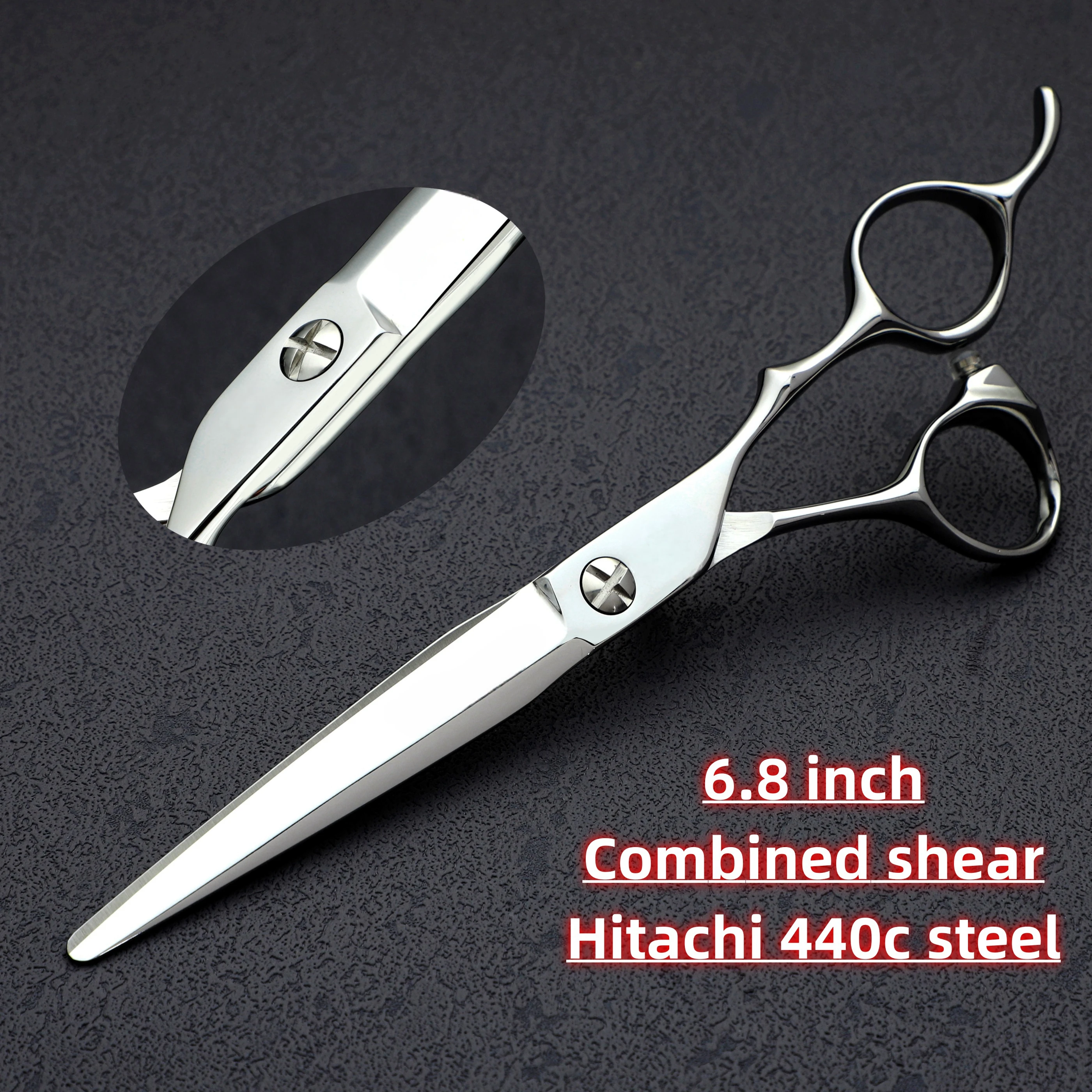 

Hitachi 440c steel Barber scissors Professional hairdressing scissors Set of 6.1-6.5-6.8 inches High-end Barbershop accessories