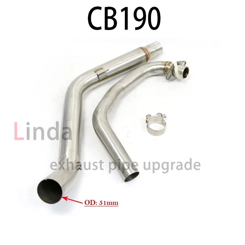 

For Honda CB190 CB190R CBF190 Motorcycle Exhaust Muffler Pipe stainless steel Front Link Pipe 51mm exhaust systems accessories