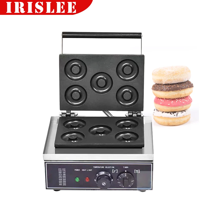 220V/110V Commercial Donuts Snack Mould Bake Crispy Machine Donuts Machine 5 Cells Donuts Restaurant Scones Baking Equipment