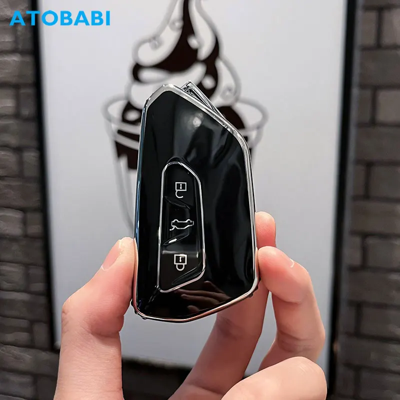 TPU Car Key Cover Skin per VW Volkswagen Golf 8 MK8 2021 2022 2023 Skoda Octavia A8 SEAT Leon MK4 Remote Fob Case accessorio Auto