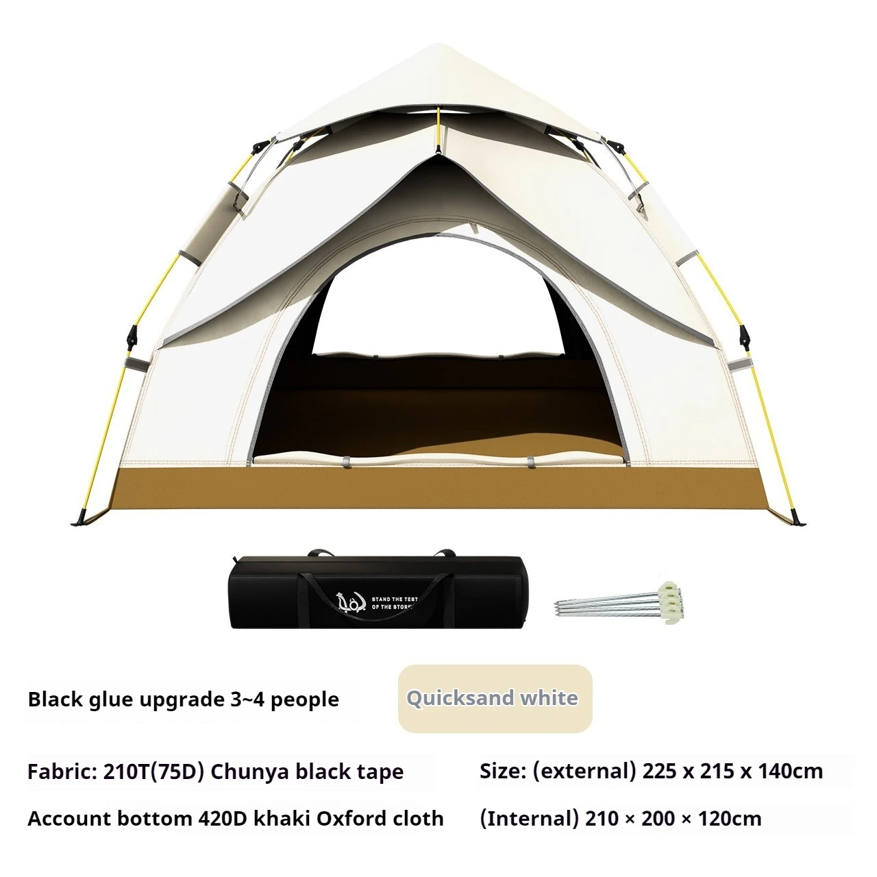 Tent Buiten Opvouwbaar Handig plafond Geïntegreerd Automatisch Kamperen Zwart rubber Anti-UV Wind- en regenbestendig Snelle opening Tent
