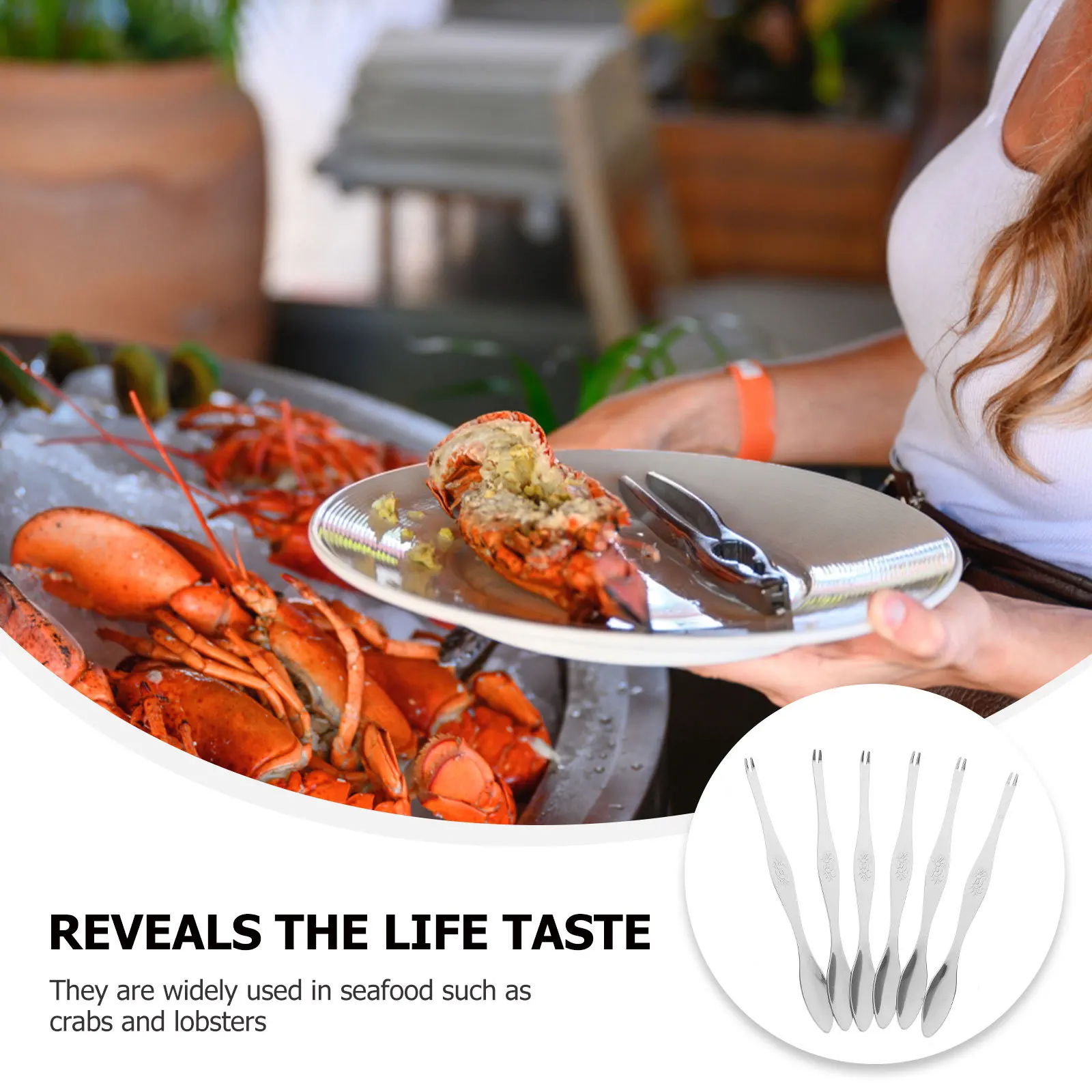 

6Pcs Crab Needle Stainless Steel Seafood Tool Ideal for Crab Lobster Oysters Picnic Home Restaurant