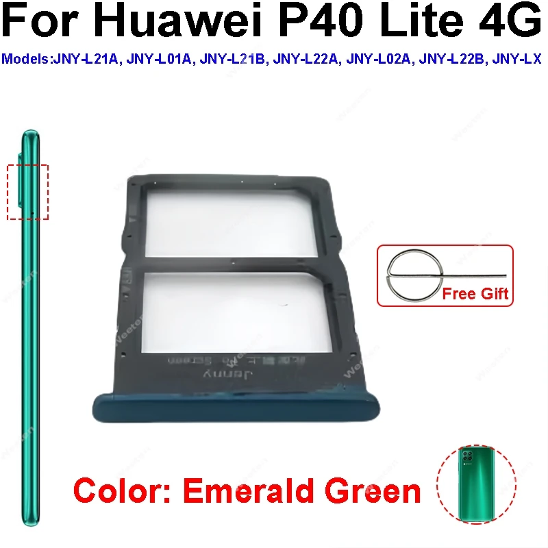 Sim Card Tray Adapter For Huawei P40 Pro Plus Lite 4G 5G SIM Card Slot Socket Holder Card Reader Replacement Repair Parts