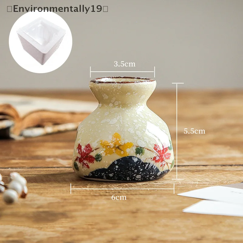Japanische Keramik Zahnstocher Halter Obst Picks Container Jar Box Blume Vase Retro Kleine Vasen Dekor Zahnstocher Spender Box