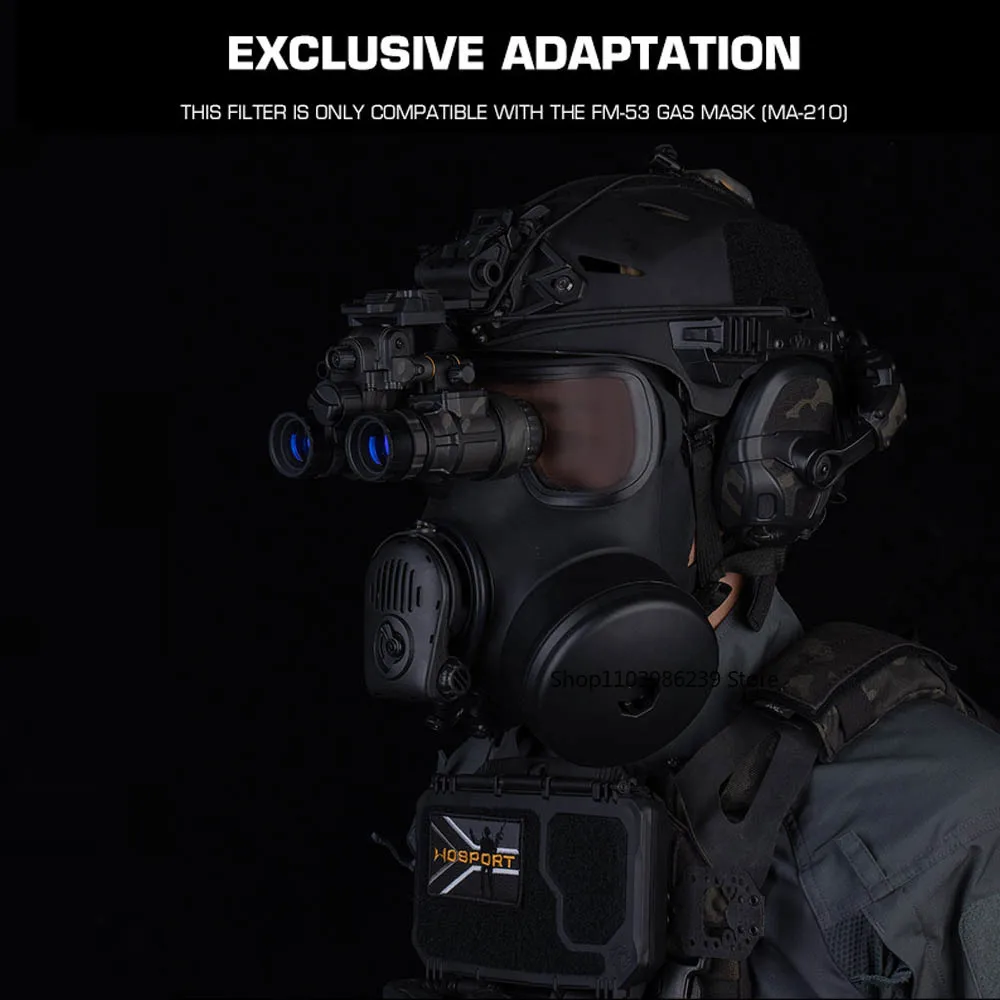 Filtro de máscara de gas táctico M53 FM53 para airsoft y paintball - imagen 5