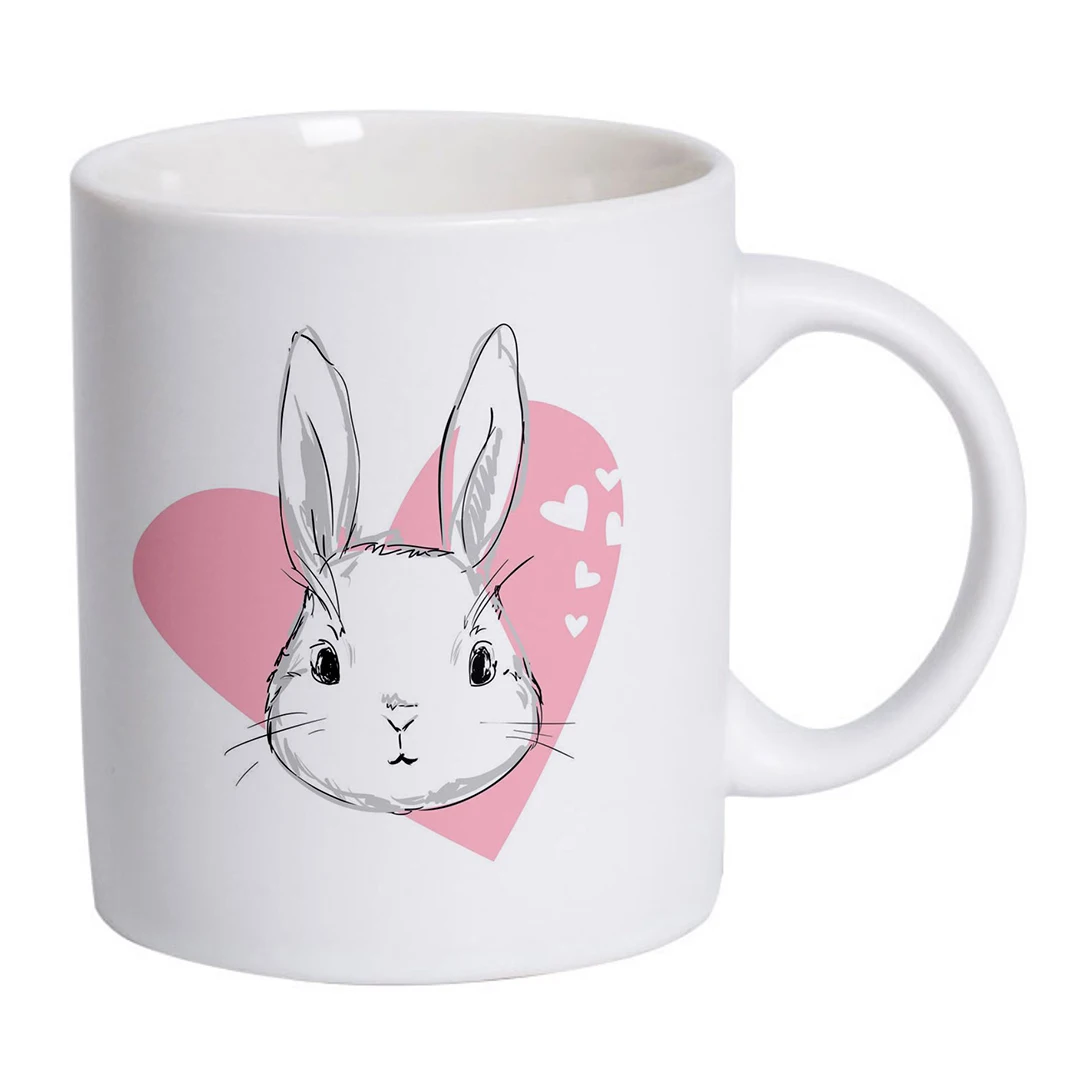 Imagem -03 - Coelho Bonito Impresso Caneca Cerâmica Lembrança Personalizada Presente para Crianças