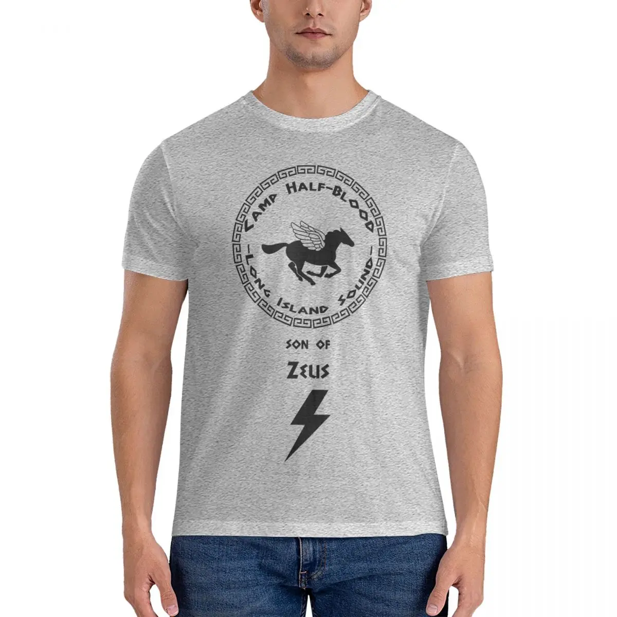 Son Of Zeus T Shirt Men 100% Cotton Vintage T-Shirt Crew Neck Camp of Blood Tee Shirt Short Sleeve Clothing Original