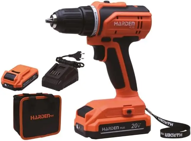

20V Cordless Drill – 2 Li-ion Batteries, 35Nm Torque, 21+1 Clutch Settings, 0-1350rpm, Fast Charging, for Wood & Steel – Include
