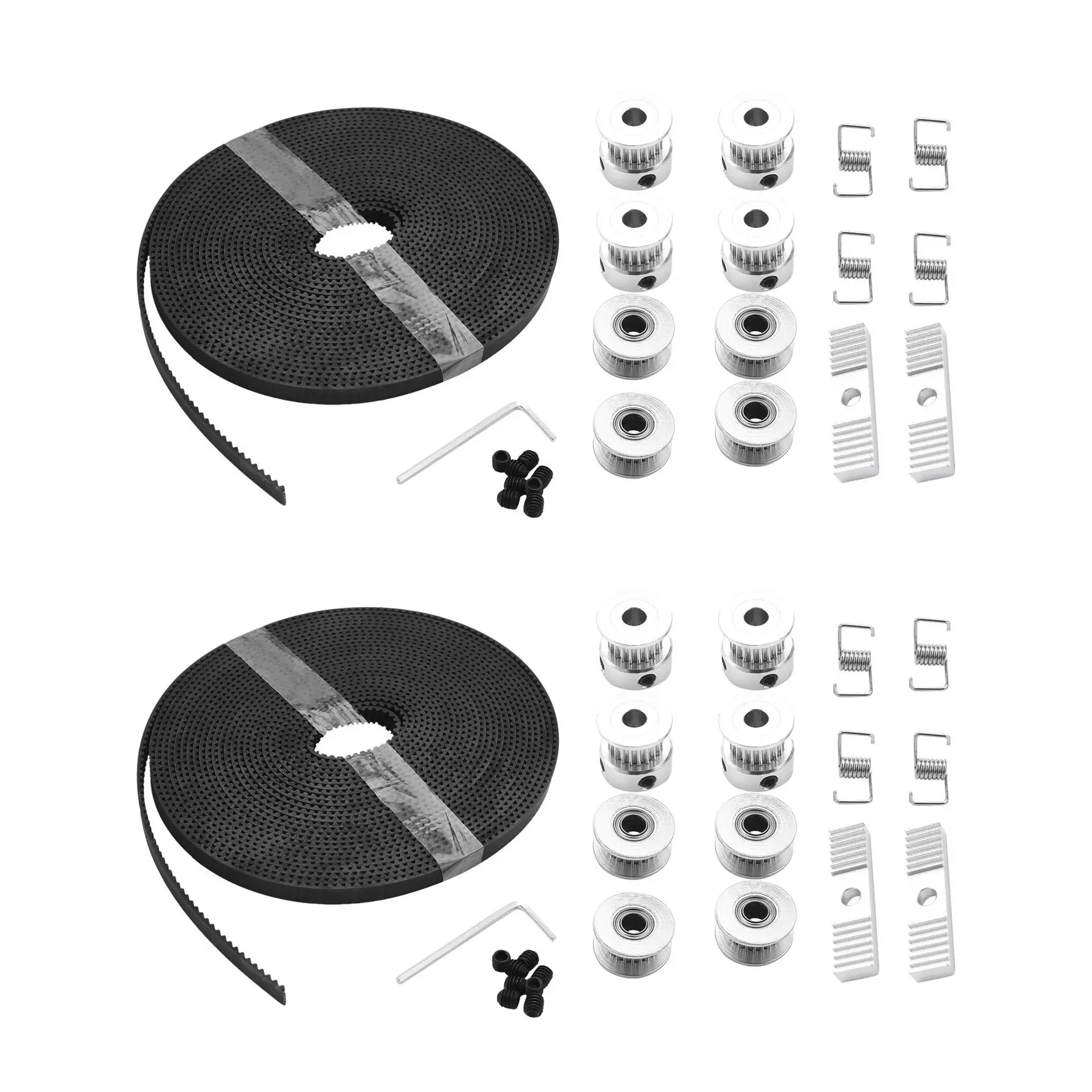 Limited Stock-FF 5Mx6mm Gt2 Timing Belt +8Pcs 20 Tooth 5Mm Inner Diameter Pulley +8Pcs Idler + 8Pcs Tensioner Spring Torsion