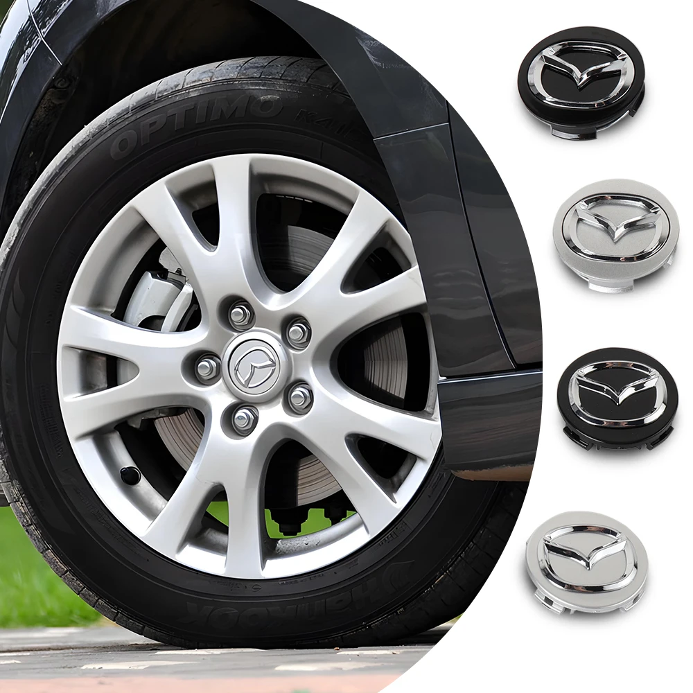 4PCS 56mm Car Wheel Center Caps Tyre Rim Hub Badge For Mazda Speed MS 2 3 5 6 7 RX8 Axela Atenza CX-3 CX-4 CX-5 CX-8 Accessories