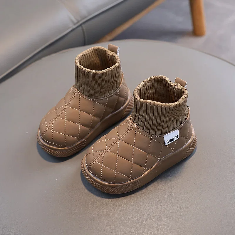 فتاة التمهيد الخريف موضة جديدة أحذية أطفال طويلة المخملية الدافئة القطن حذاء فتاة خفيفة الثلوج التمهيد الصبي الشتاء الأحذية الكاحل Bootтуфlı‰ devoчки #2