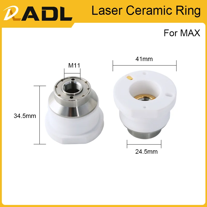 ADL  Laser Ceramic Ring Dia.18mm 31mm Welding Nozzles Holder Part High 10.6mm 28.5mm for 1064nm Laser Cutting Machine Head