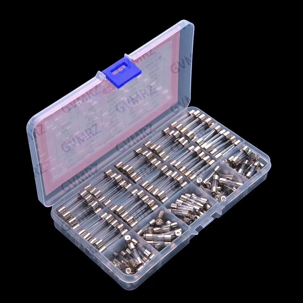 15Values 0.5A 1A 3A 6A 5x20 6X30 0.5A-30A 250PCS glass fuse tubes 5*20 mixed box 6*30mm 6A 8A 15A 30A 250V