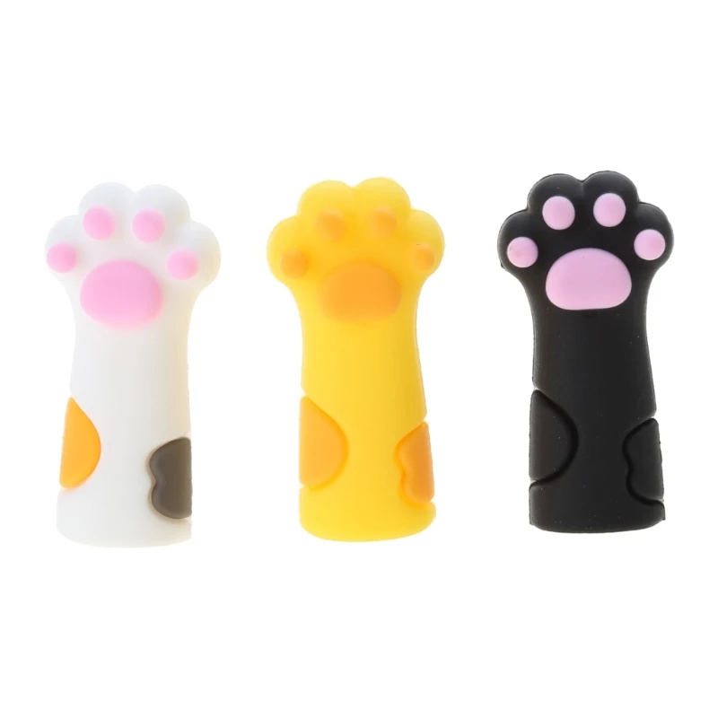 3 Pieces Cat Paw Pencil Anti-Chewing Silicone Pencil for Kid