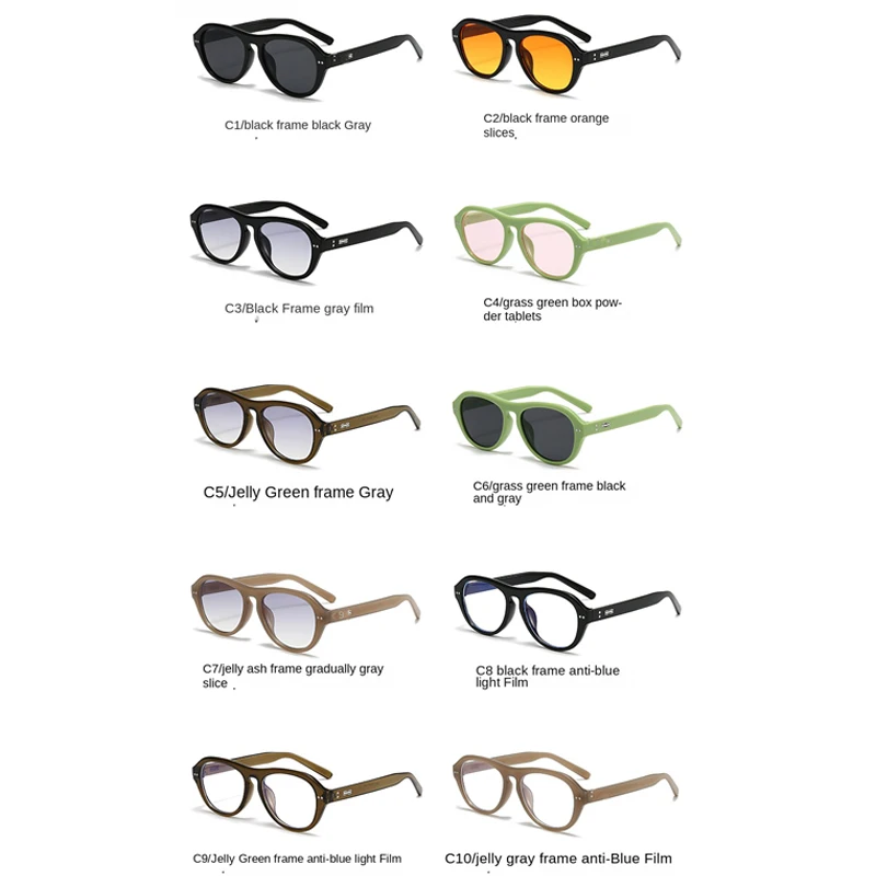 كوريا الرجعية البيضاوي الوردي النظارات الشمسية النساء INS الشارع النار ظلة نظارات الغبار يندبروف ركوب نظارات شمسية UV400 #3