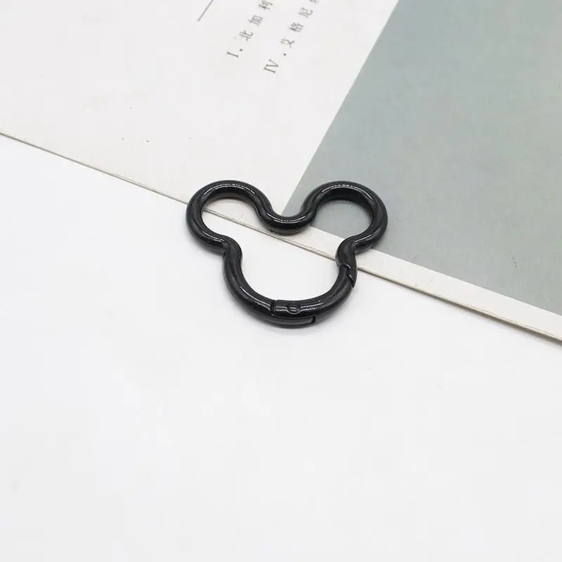 5PCS Disney Mickey Mouse Cartoon Metal Key Ring Snap Clip Trigger Spring Buckle for DIY Keychain Chain Hook Make Accessory Gifts