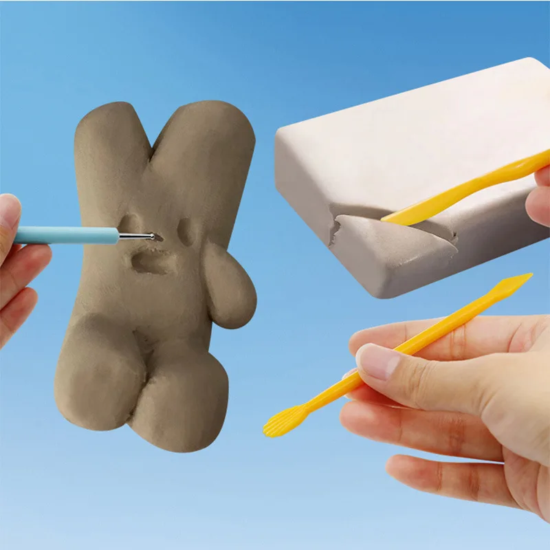 Figure soft pottery mud DIY handmade clay tools, dual-purpose double-ended pen, erasable and indentable, auxiliary tools