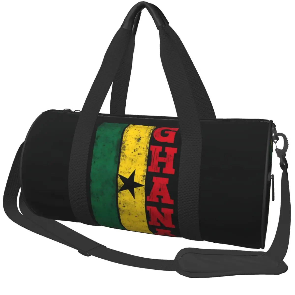 Gym Bag Ghana Ghanaian Flag Vintage Sports Bag Large Men's Outdoor Design Handbag Retro Travel Training Fitness Bag