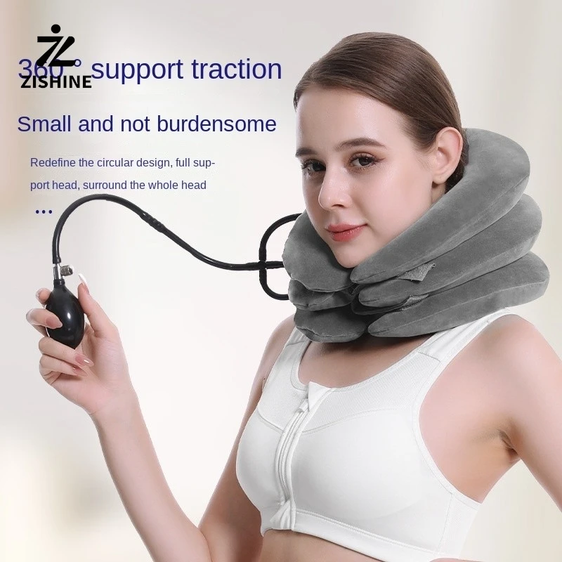 New multi-color portable neck support, adult inflatable cervical spine protector, all-velvet home health inflatable neck support