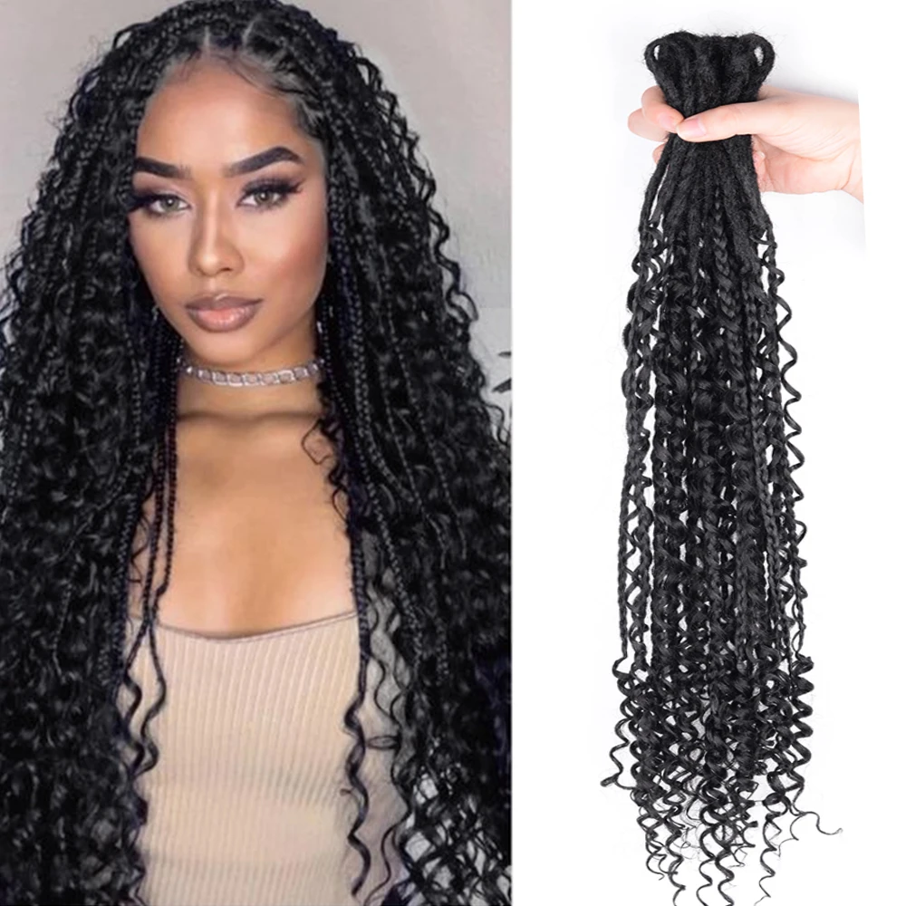 Handmade Dreadlocks Hair Extensions 24Inch Soft Crochet Dreadlock Braids Hair Synthetic Faux Locs Braids Hair For Women And Men