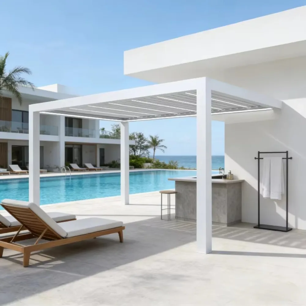 Custom Modern Aluminum Pergola Gazebo Outdoor Waterproof Sun Shade Pavilion Canopy for Garden Patio Backyard