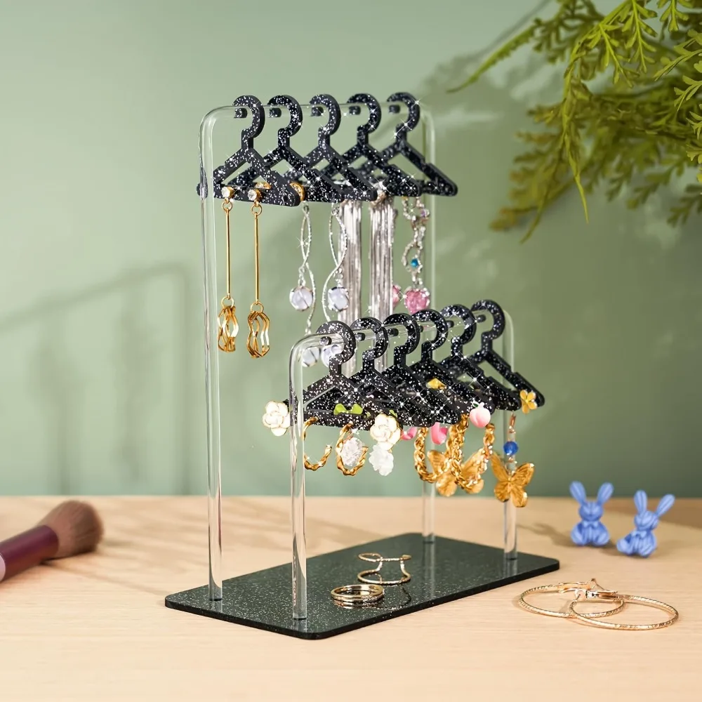 

Jewelry Organizer 16pcs Hangers Shaped Jewelry Holder Detachable DIY Dangle Earrings Display Racks Acrylic Transparent